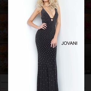Jovani bedazzled v neck dress